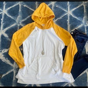 ON White and Yellow Hoodie L